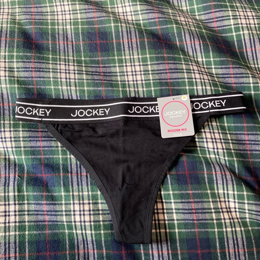 Jockey Black modern mix thong size medium great for men as well! Very rare.